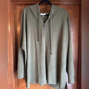 Cable & Gauge Sage Green Half-Zip Hoodie
